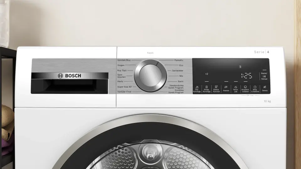 Bosch Serie 4 Isı Pompalı Kurutma Makinesi 10 kg Beyaz WQG25201TR