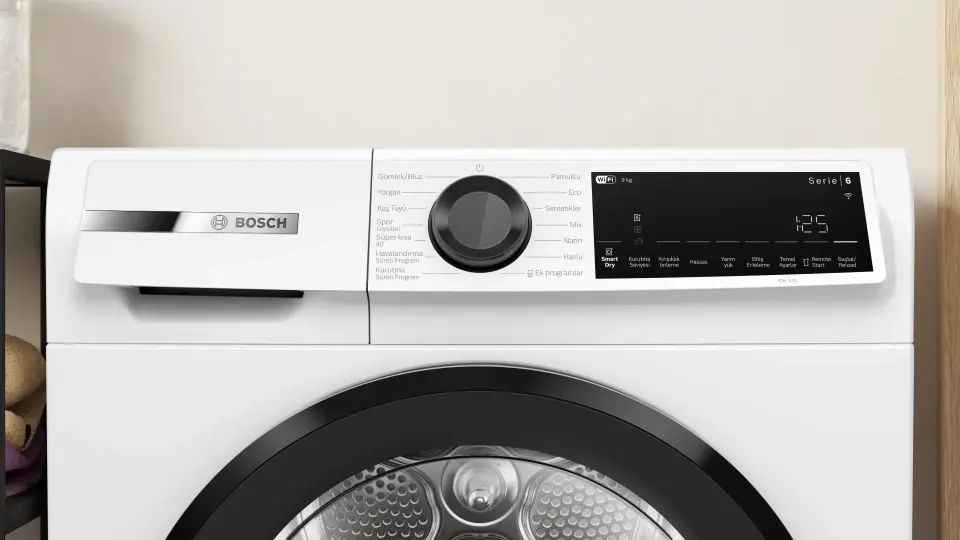 Bosch Serie 6 Isı Pompalı Kurutma Makinesi 9 kg Beyaz WQJ24200TR