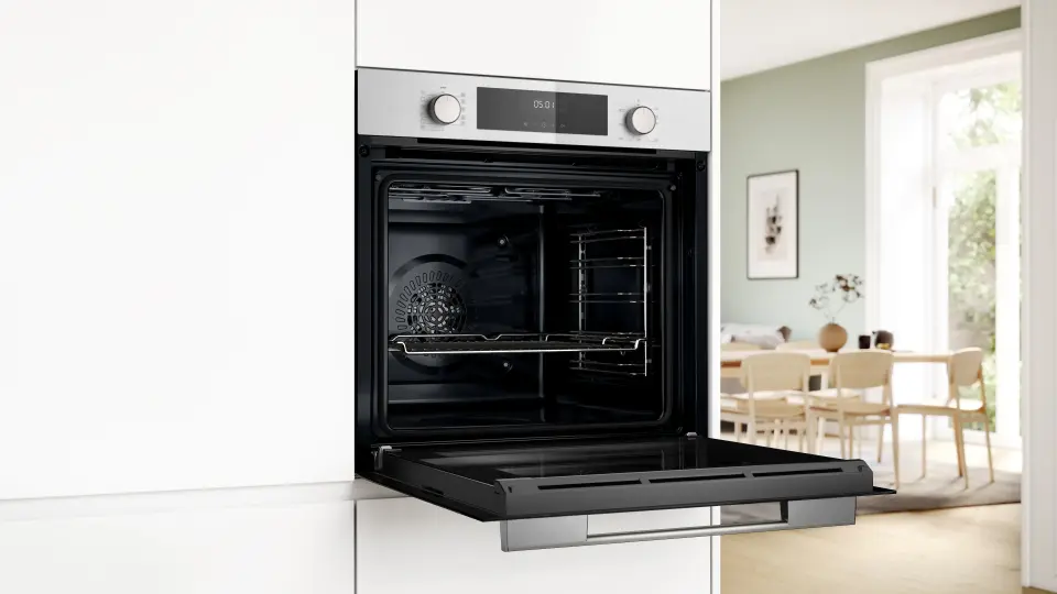 Bosch Serie 4 Buhar Destekli Ankastre Fırın 76 Litre Beyaz HUA717BV0T