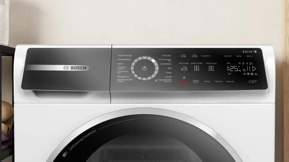 Bosch Serie 8 Isı Pompalı Kurutma Makinesi 9 kg Beyaz WQB245A0TR