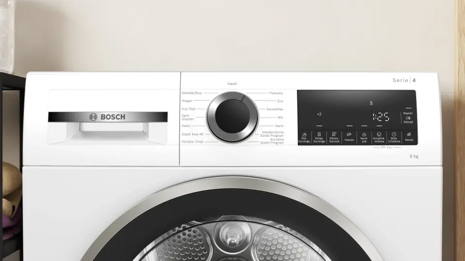 Bosch Serie 4 Isı Pompalı Kurutma Makinesi 9 kg Beyaz WQA24201TR