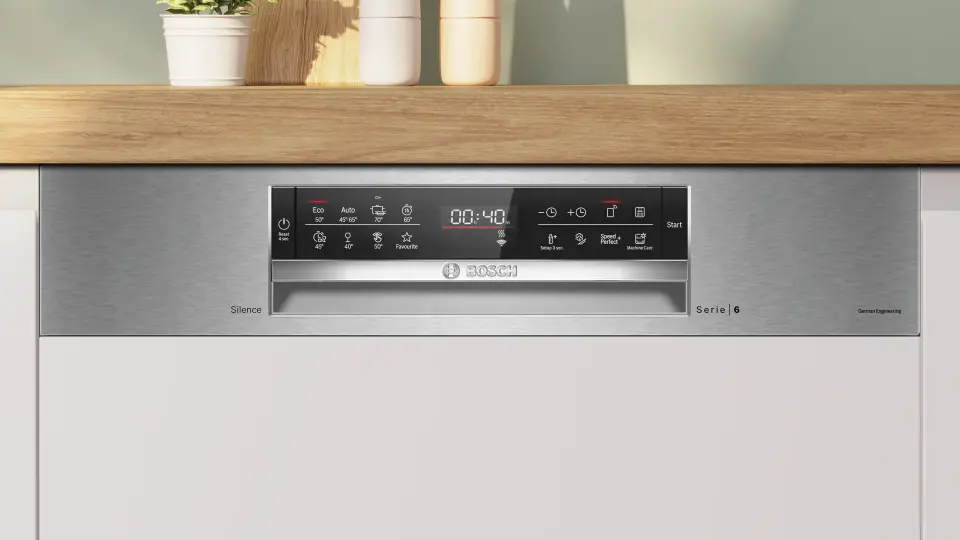 Bosch Serie 6 Yarı Ankastre Bulaşık Makinesi 8 Programlı Paslanmaz Çelik SMI6EKS81T