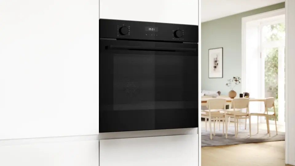 Bosch Serie 4 Buhar Destekli Ankastre Fırın 76 Litre Siyah HUA717BA0T