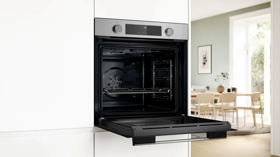 Bosch Serie 4 Buhar Destekli Ankastre Fırın 76 Litre Inox HUA717BR0T