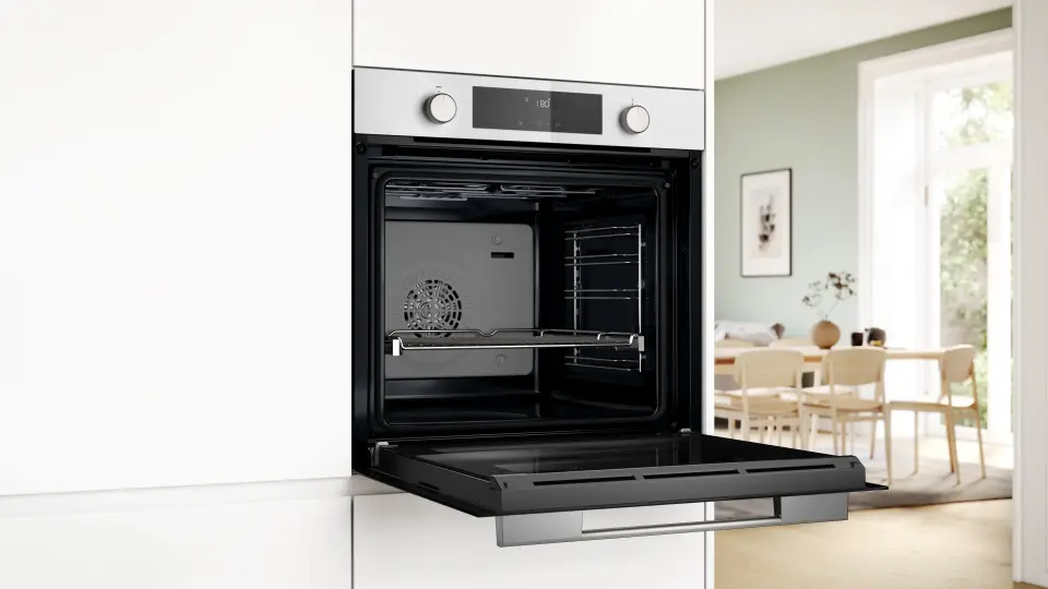 Bosch Serie 4 Buhar Destekli Ankastre Fırın 76 Litre Beyaz HUA736EV0T