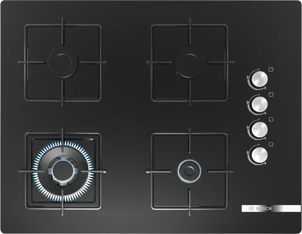Bosch Serie 4 Gazlı Ankastre Ocak 67 cm Sert Cam Siyah POH7C6O12O